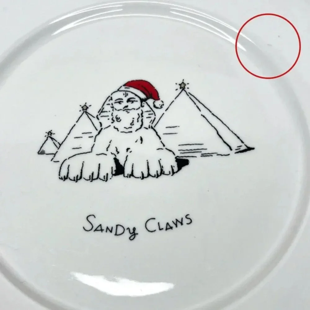 Merry Masterpieces 1st Edition 1999 Sandy Claws Dinner & Dessert Plate Set of 2‎